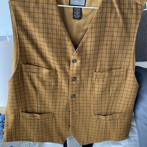 Men's Tan Checkered Vest